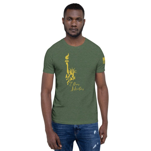 sovereignarm.com Heather Forest / S Ethos Libertas Gold Short-Sleeve Unisex T-Shirt