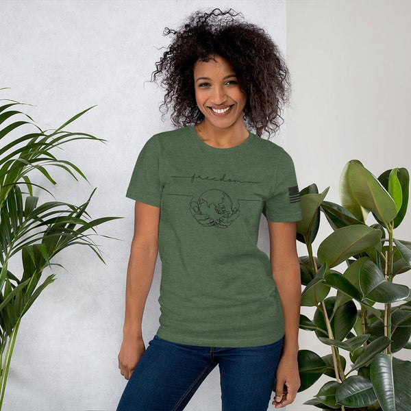 sovereignarm.com Heather Forest / S World Freedom Short-Sleeve Unisex T-Shirt