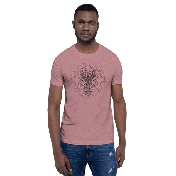 sovereignarm.com Heather Orchid / S Zodiac Cancer, I am | Black Short-Sleeve Unisex T-Shirt