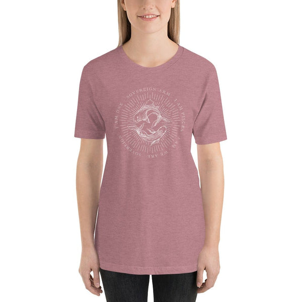 sovereignarm.com Heather Orchid / S Zodiac Pisces, I am | White Print Short-Sleeve Unisex T-Shirt