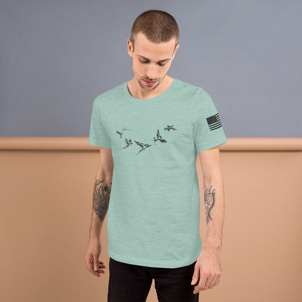 sovereignarm.com Heather Prism Dusty Blue / XS Free Birds Short-Sleeve Unisex T-Shirt