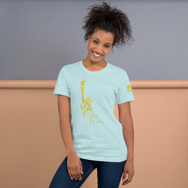 sovereignarm.com Heather Prism Ice Blue / XS Ethos Libertas Gold Short-Sleeve Unisex T-Shirt