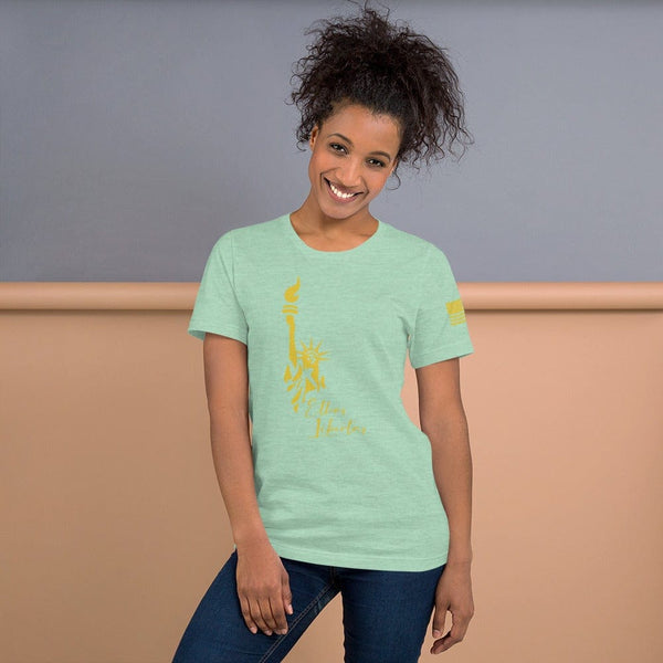 sovereignarm.com Heather Prism Mint / XS Ethos Libertas Gold Short-Sleeve Unisex T-Shirt