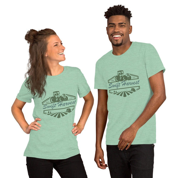 sovereignarm.com Heather Prism Mint / XS Swift Harvest Tractor Short-Sleeve Unisex T-Shirt