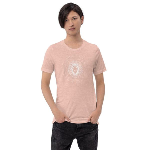 sovereignarm.com Heather Prism Peach / XS Zodiac Leo, I am | White Print Short-Sleeve Unisex T-Shirt