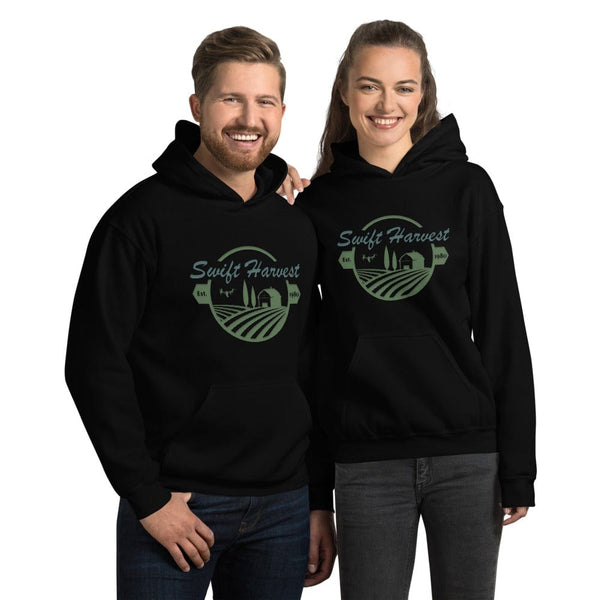 sovereignarm.com Hoodie Black / S Swift Harvest, Farm | Green Print Unisex Hoodie