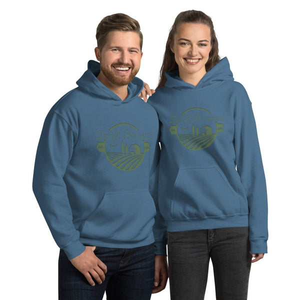 sovereignarm.com Hoodie Indigo Blue / S Swift Harvest, Farm | Green Print Unisex Hoodie