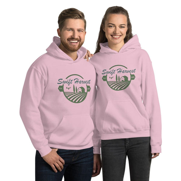 sovereignarm.com Hoodie Light Pink / S Swift Harvest, Farm | Green Print Unisex Hoodie