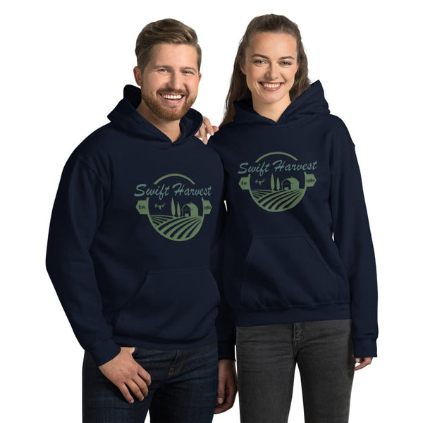 sovereignarm.com Hoodie Navy / S Swift Harvest, Farm | Green Print Unisex Hoodie