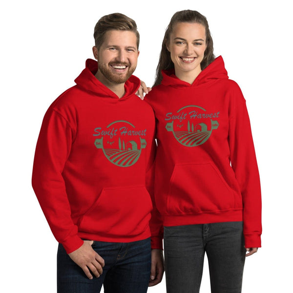 sovereignarm.com Hoodie Red / S Swift Harvest, Farm | Green Print Unisex Hoodie