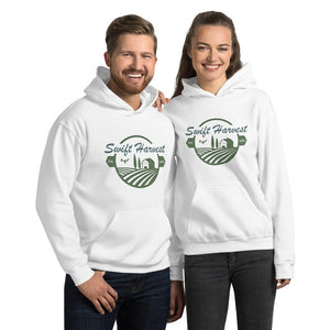 sovereignarm.com Hoodie White / S Swift Harvest, Farm | Green Print Unisex Hoodie