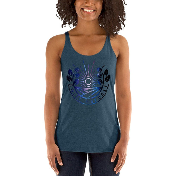 sovereignarm.com Indigo / XS Swift Harvest Sun Shine Space Women's Racerback Tank