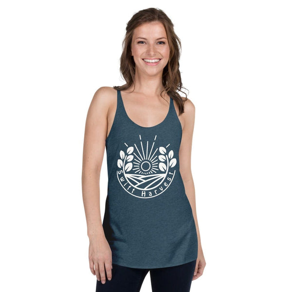 sovereignarm.com Indigo / XS Swift Harvest Sun Shine White Women's Racerback Tank