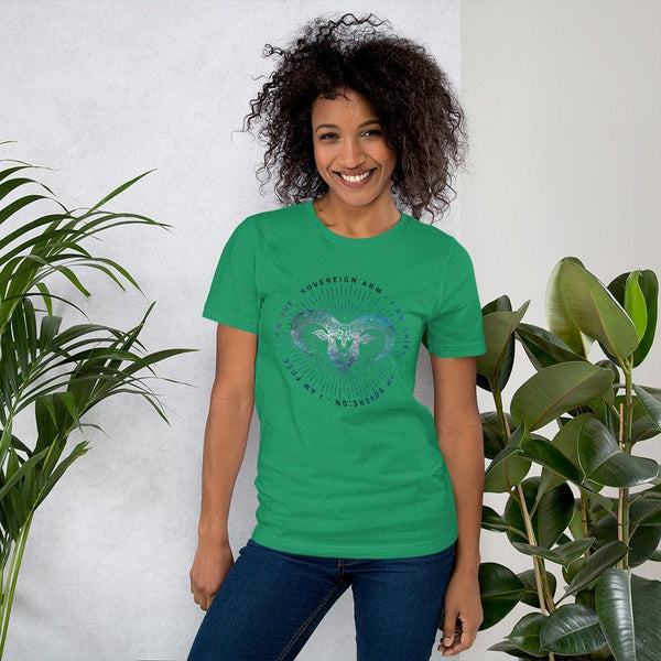 sovereignarm.com Kelly / XS Zodiac Aries | Space Print Short-Sleeve Unisex T-Shirt