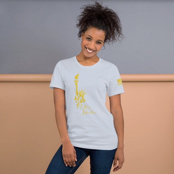 sovereignarm.com Light Blue / XS Ethos Libertas Gold Short-Sleeve Unisex T-Shirt