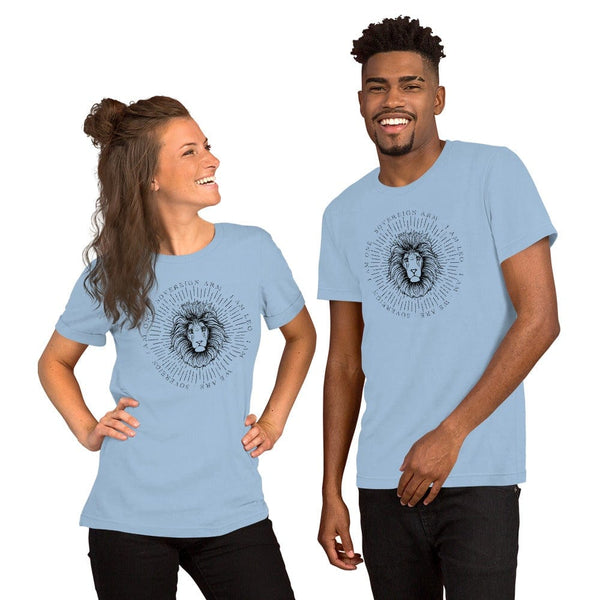 sovereignarm.com Light Blue / XS Zodiac Leo, I am | Black Print Short-Sleeve Unisex T-Shirt