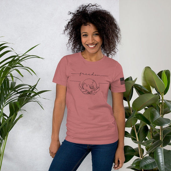 sovereignarm.com Mauve / S World Freedom Short-Sleeve Unisex T-Shirt