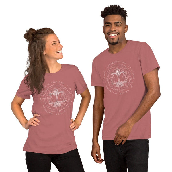 sovereignarm.com Mauve / S Zodiac Libra, I am | White Print Short-Sleeve Unisex T-Shirt