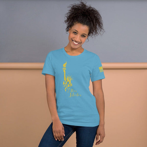 sovereignarm.com Ocean Blue / S Ethos Libertas Gold Short-Sleeve Unisex T-Shirt