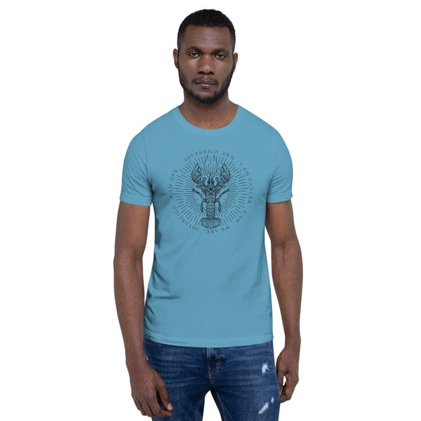 sovereignarm.com Ocean Blue / S Zodiac Cancer, I am | Black Short-Sleeve Unisex T-Shirt