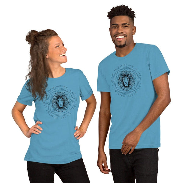 sovereignarm.com Ocean Blue / S Zodiac Leo, I am | Black Print Short-Sleeve Unisex T-Shirt