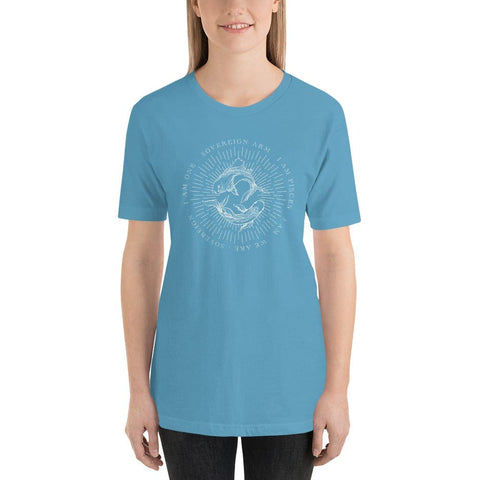 sovereignarm.com Ocean Blue / S Zodiac Pisces, I am | White Print Short-Sleeve Unisex T-Shirt