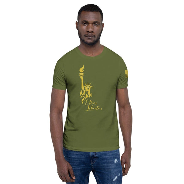 sovereignarm.com Olive / S Ethos Libertas Gold Short-Sleeve Unisex T-Shirt