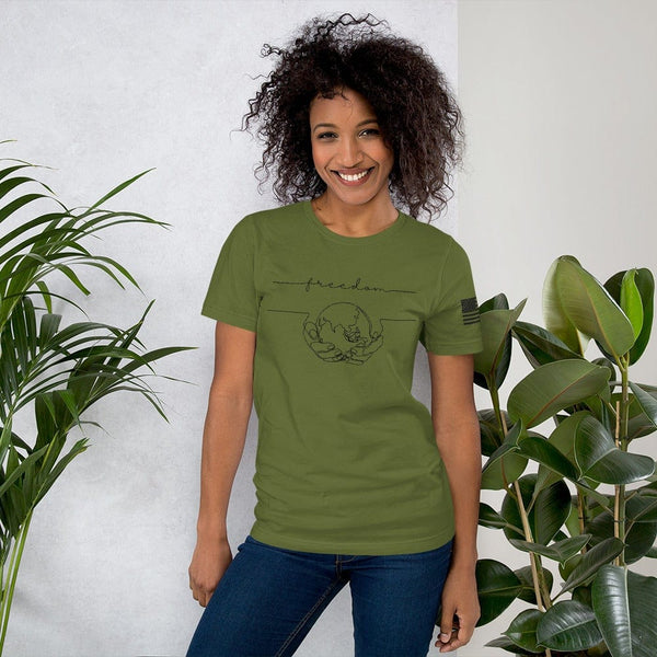 sovereignarm.com Olive / S World Freedom Short-Sleeve Unisex T-Shirt