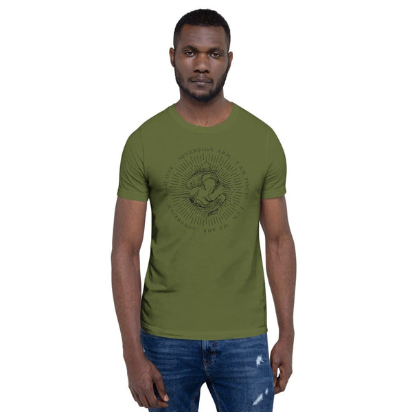 sovereignarm.com Olive / S Zodiac Pisces, I am | Black Print Short-Sleeve Unisex T-Shirt