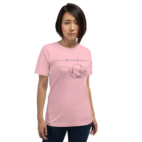 sovereignarm.com Pink / S World Freedom Short-Sleeve Unisex T-Shirt