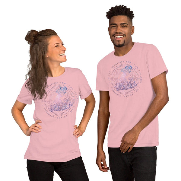 sovereignarm.com Pink / S Zodiac Aquarius, I am | Space Print Short-Sleeve Unisex T-Shirt