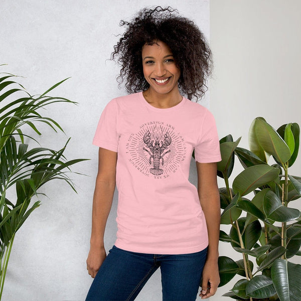 sovereignarm.com Pink / S Zodiac Cancer, I am | Black Short-Sleeve Unisex T-Shirt