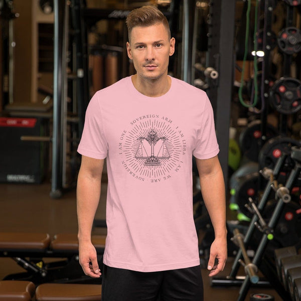 sovereignarm.com Pink / S Zodiac Libra, I am | Black Print Short-Sleeve Unisex T-Shirt