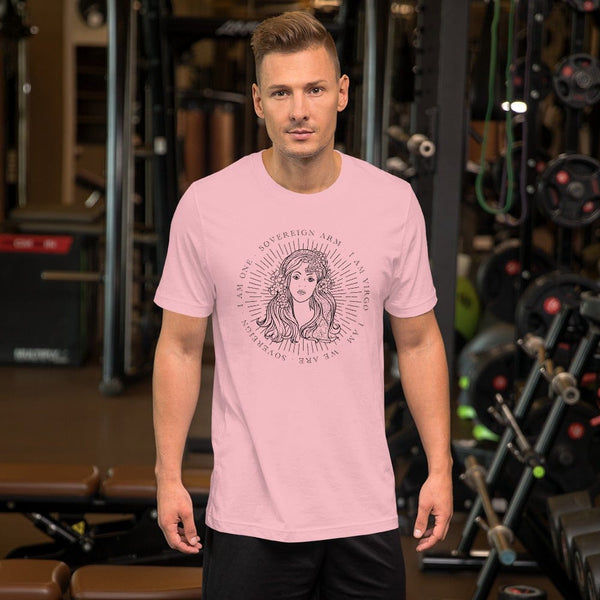 sovereignarm.com Pink / S Zodiac Virgo, I am | Black Print Short-Sleeve Unisex T-Shirt