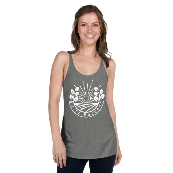 sovereignarm.com Premium Heather / XS Swift Harvest Sun Shine White Women's Racerback Tank