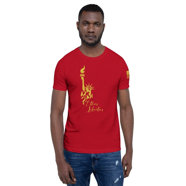 sovereignarm.com Red / S Ethos Libertas Gold Short-Sleeve Unisex T-Shirt