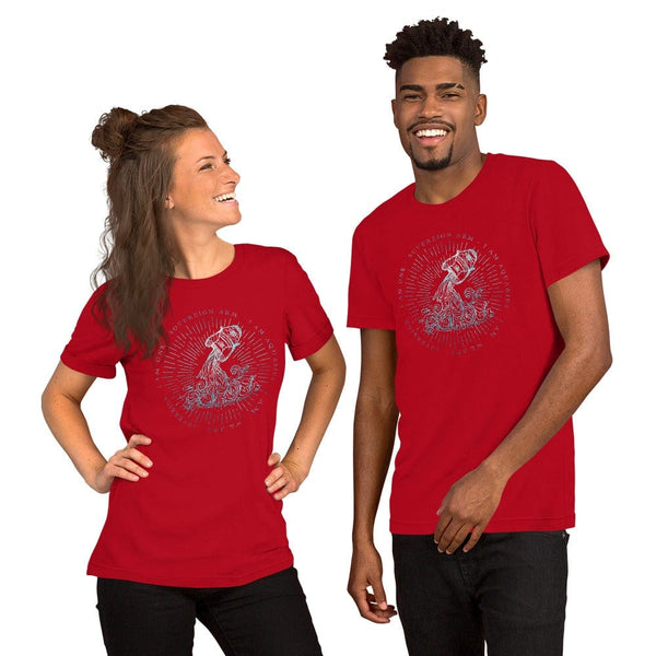 sovereignarm.com Red / S Zodiac Aquarius, I am | Water Print Short-Sleeve Unisex T-Shirt