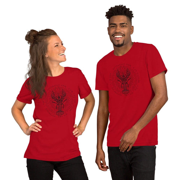 sovereignarm.com Red / S Zodiac Cancer, I am | Black Print Short-Sleeve Unisex T-Shirt