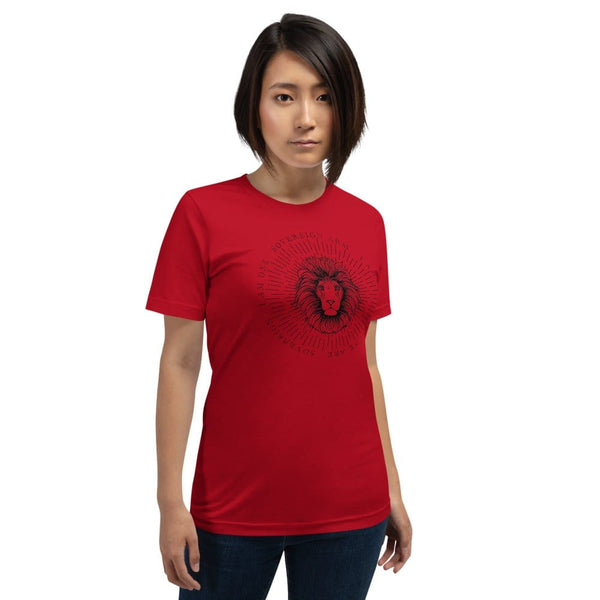 sovereignarm.com Red / S Zodiac Leo, I am | Black Print Short-Sleeve Unisex T-Shirt