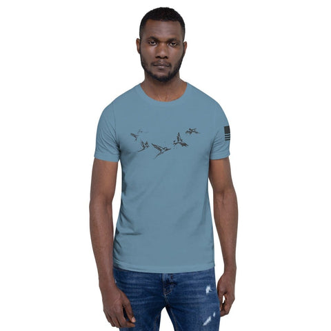 sovereignarm.com Steel Blue / S Free Birds Short-Sleeve Unisex T-Shirt