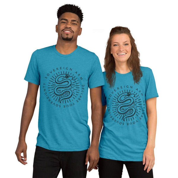 sovereignarm.com t-shirt Aqua Triblend / XS Kundalini Rising | Black Print Short sleeve t-shirt