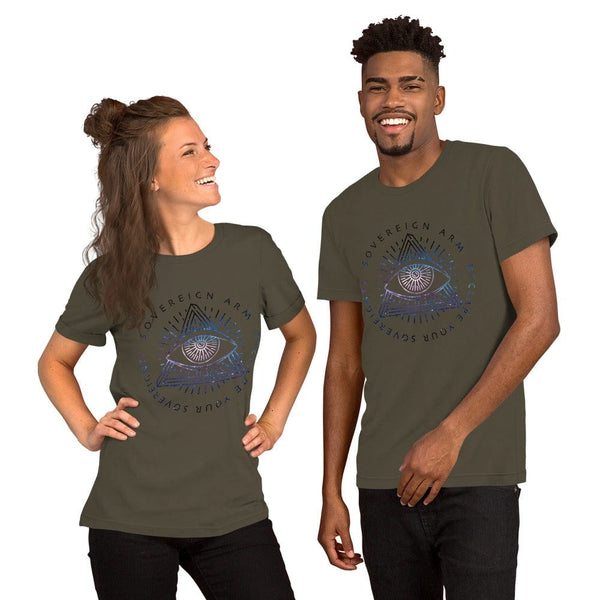 sovereignarm.com t-shirt Army / S Third Eye, Declare Your Sovereignty | Space Print Short-Sleeve Unisex T-Shirt