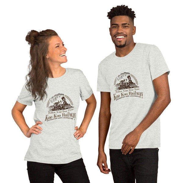 sovereignarm.com t-shirt Ash / S Koo Koo Railway, Follow your True True | Brown Print Short-Sleeve Unisex T-Shirt