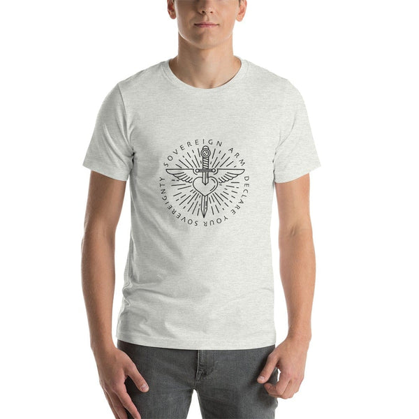 sovereignarm.com t-shirt Ash / S Sword heart, Sovereign Arm, Declare your Sovereignty, Black Short-Sleeve Unisex T-Shirt