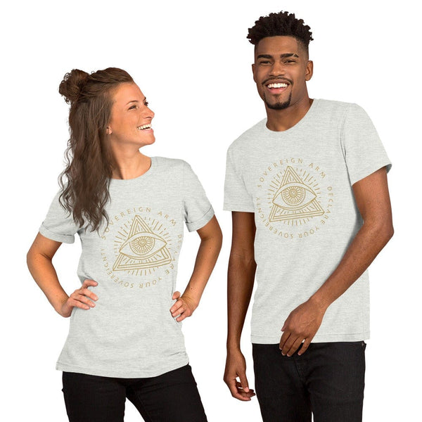 sovereignarm.com t-shirt Ash / S Third Eye, Declare Your Sovereignty | Gold Print Short-Sleeve Unisex T-Shirt