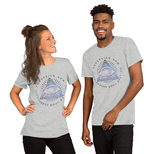 sovereignarm.com t-shirt Athletic Heather / S Third Eye, Declare Your Sovereignty | Space Print Short-Sleeve Unisex T-Shirt