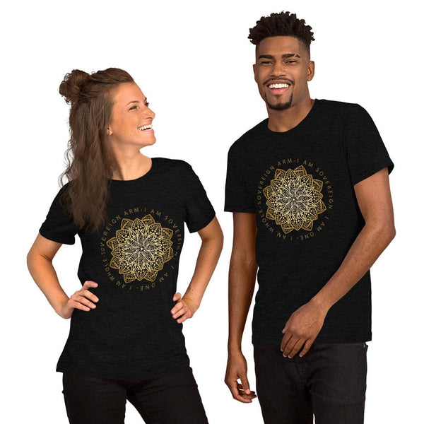 sovereignarm.com t-shirt Black Heather / XS Lotus, I am Whole | Gold Short-Sleeve Unisex T-Shirt