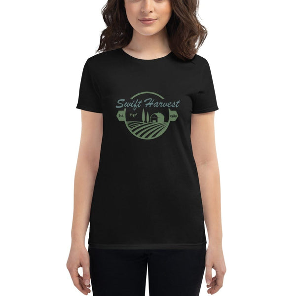 sovereignarm.com t-shirt Black / S Swift Harvest, Farm | Green Print Women's short sleeve t-shirt