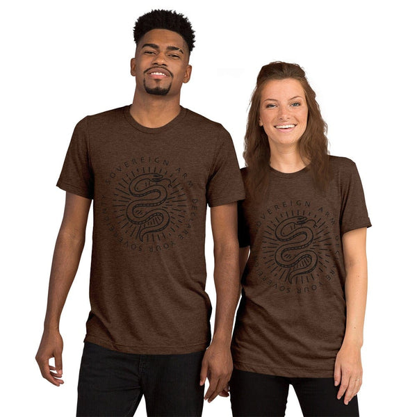 sovereignarm.com t-shirt Brown Triblend / XS Kundalini Rising | Black Print Short sleeve t-shirt