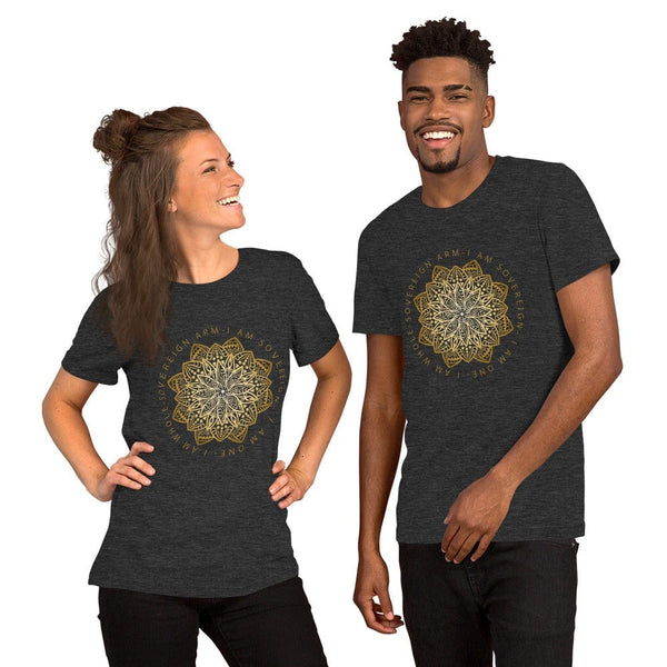 sovereignarm.com t-shirt Dark Grey Heather / XS Lotus, I am Whole | Gold Short-Sleeve Unisex T-Shirt